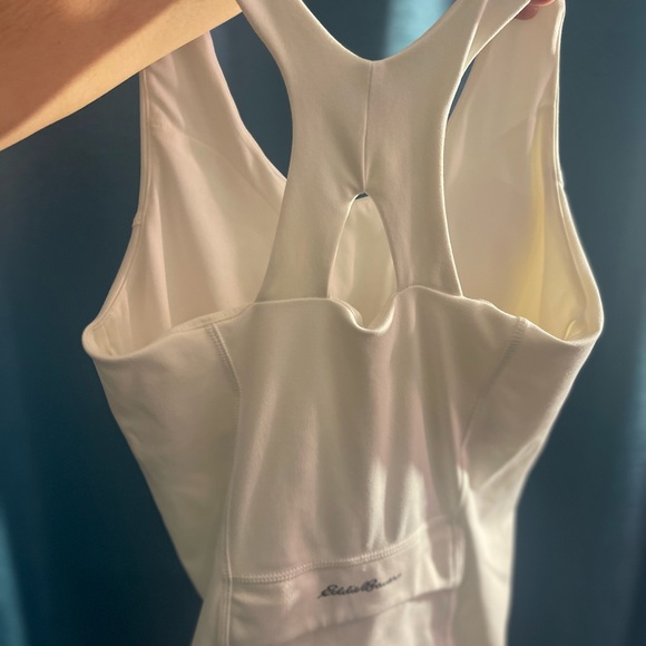 Eddie Bauer Women's Athletic Racerback Tank With Shelf Bra Beige Size LG - Picture 6 of 10